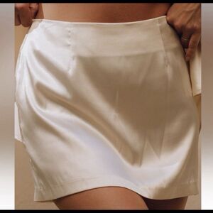 Daily Drills Mini Satin Skirt Champagne Size Large